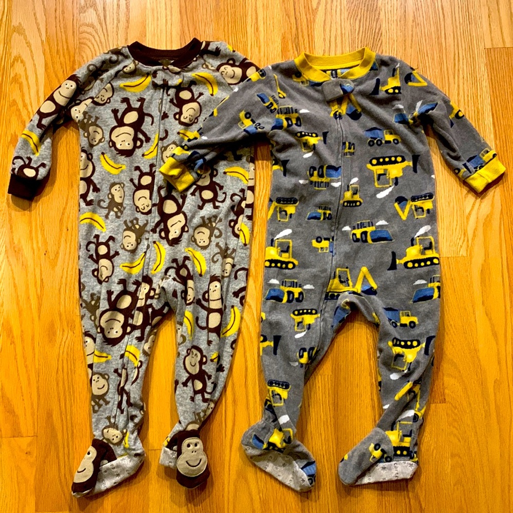 2 fleece zippered pajamas - 18 months